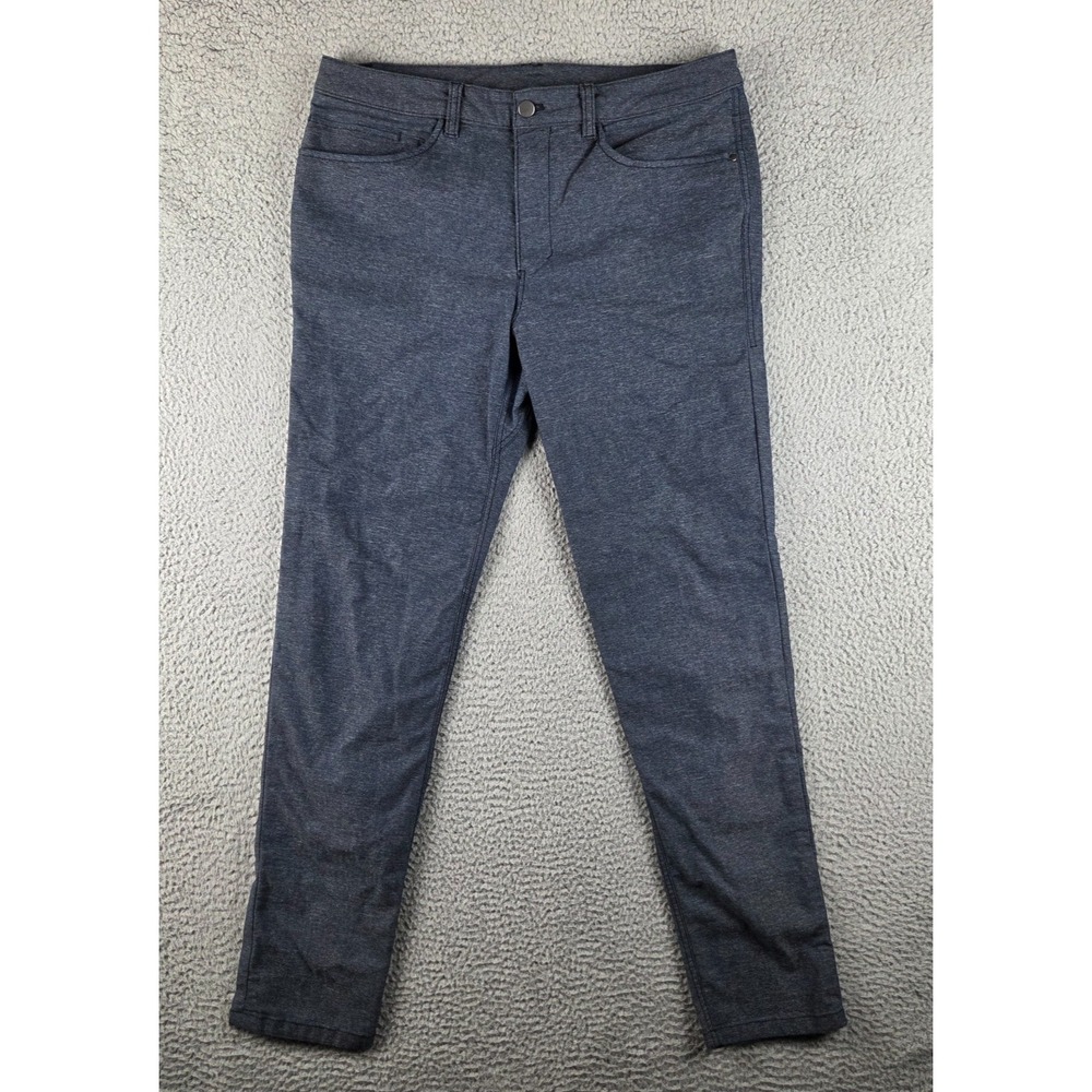 Lululemon ABC Pants Men 33 (34x32) Gray Blue Stretch Warpstreme Slim Fit LM5609S